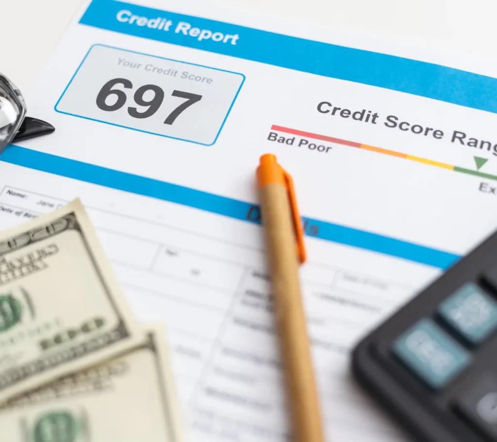 Credit score report showing importance of credit for first time home buyers