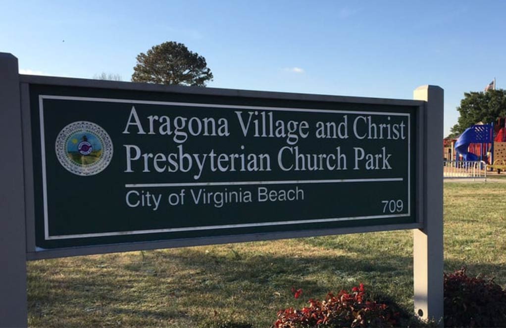 aragona village and christ presbyterian church park near aragona village virginia beach