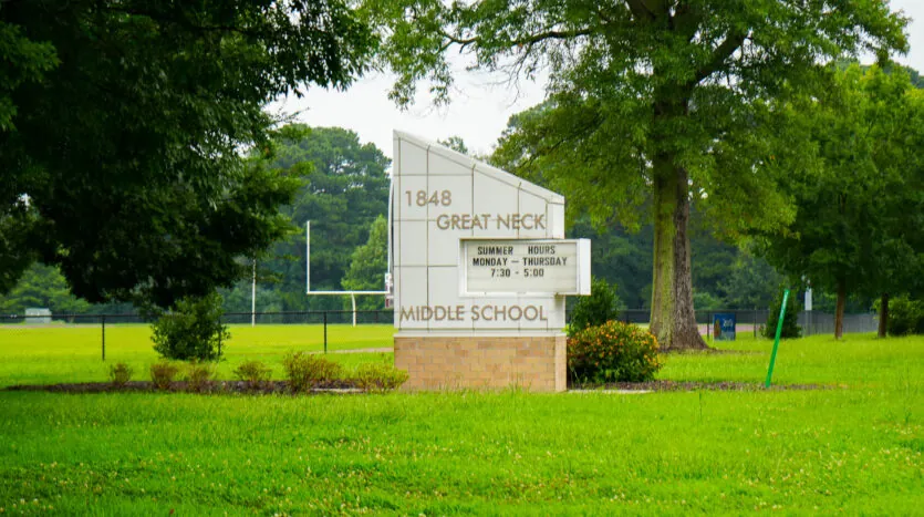 Great Neck Middle School Near Chics Beach Virginia Beach