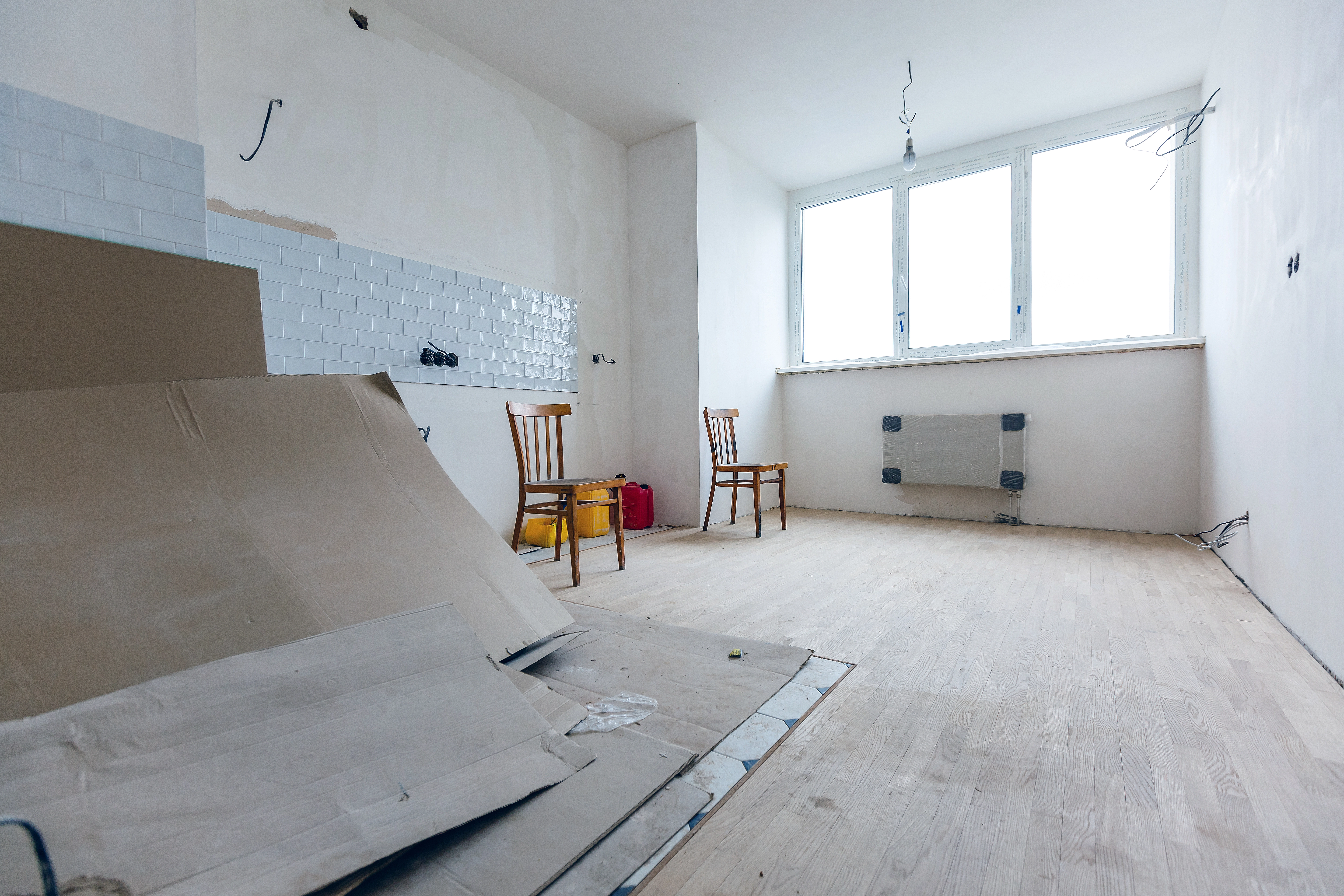Interior wall repairs during pre-sale renovation